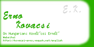 erno kovacsi business card